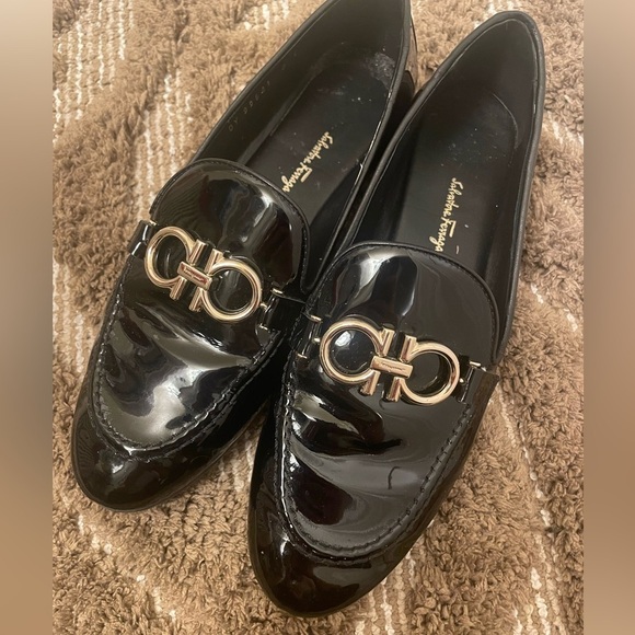 Salvatore Ferragamo Shoes - Salvatore Ferragamo Women's Trifoglio Patent Leather Loafer Size 8 fits like a 7